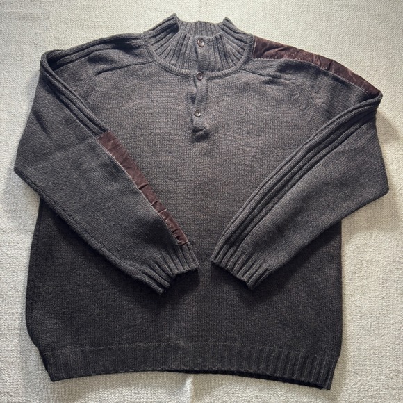 Pal Zileri Sport Italian Alpaca & Merino Brown Knit Sweater with Velvet Panels - Picture 15 of 16